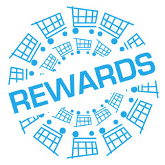 Rewards Blue Shopping Cart Circular Badge Style 