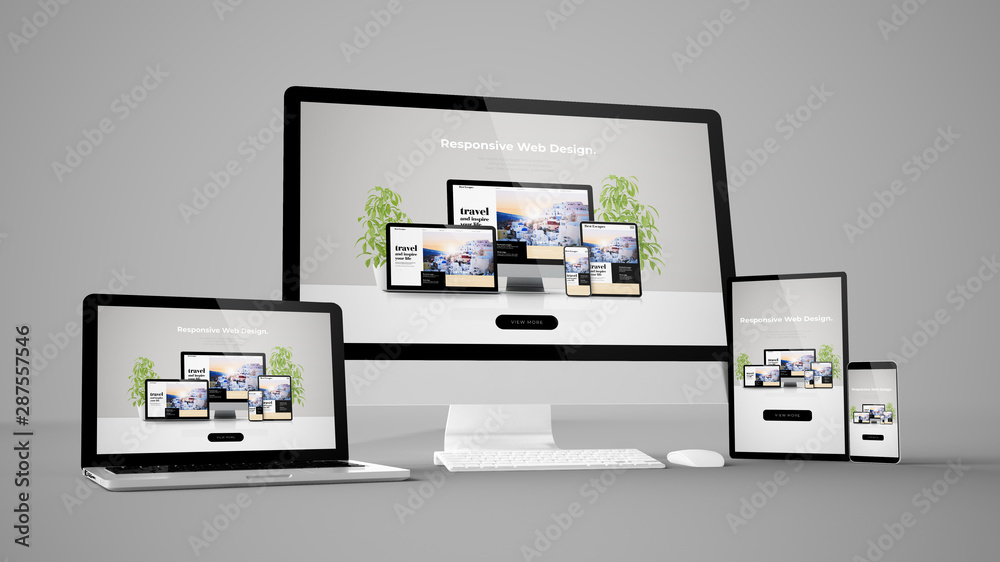 Canvas Prints computer gadgets with travel website space on screen