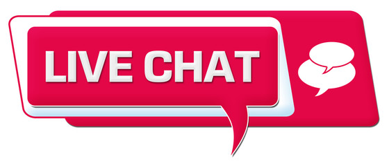 Live Chat Pink White Comment Symbol Horizontal 