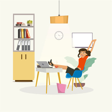 worker relaxing in office