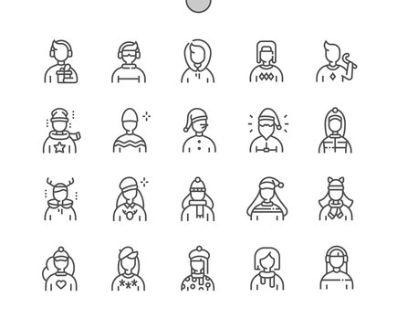 Winter avatar Well-crafted Pixel Perfect Vector Thin Line Icons 30 2x Grid for Web Graphics and Apps. Simple Minimal Pictogram