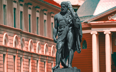 Fototapeta na wymiar Hercules statue in Herculane resort, Romania - Europe