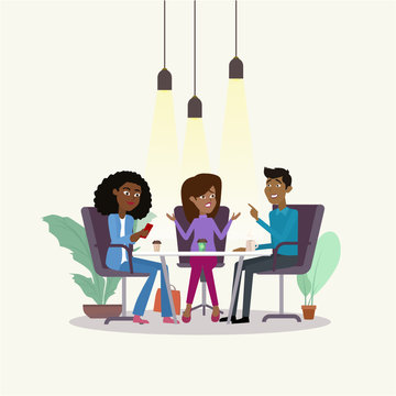 Three businessmen meeting in office vector