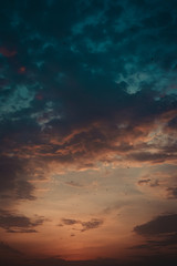 sky with clouds and sunset