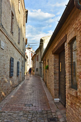 The streets of a medieval Italian town in the Marche region