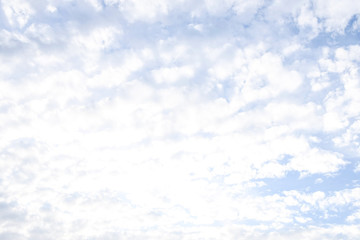 spectacular blue sky with many clouds on the coast
