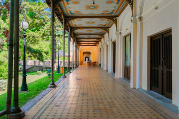Old pedestrian corridor corridor in Herculane, Romania