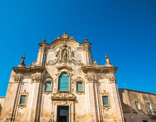Fototapeta na wymiar Church of St. Francis of Assisi in Matera, southern Italy