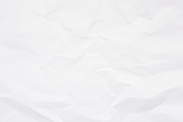 Fototapeta premium Clean white paper, wrinkled, abstract background.