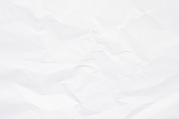 Fototapeta premium Clean white paper, wrinkled, abstract background.