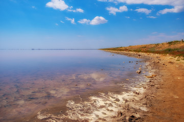 Obraz premium Lake Sasyk Sivash. Extremely salty lake, Crimea.