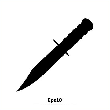 Military or army knife icon. Vector Illustration