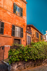 Fototapeta na wymiar Picturesque street view in Trastevere, Rome