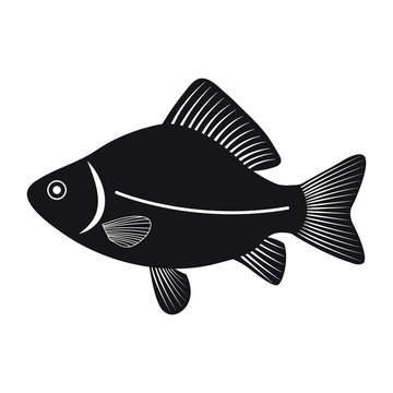 recommend clip art: River fish, Circuit Carp, vector silhouette  isolated