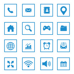 website icon set vector design symbol contact us