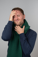 The men has the flu