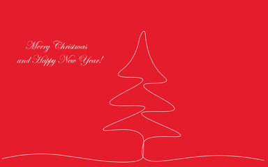 Merry Christmas card background red, vector illustration