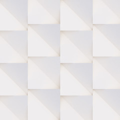 Fototapeta premium 3D pattern made of white and beige geometric shapes, creative background or wallpaper surface made of light and shadow. Futuristic seamless decorative abstract texture design, simple graphic elements