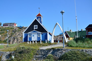 Eingang zum Freilichtmuseum in Sisimiut, Grönland