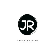 J R JR Initial logo template vector. Letter logo concept with background template.