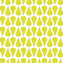 Yellow seamless pattern with pears