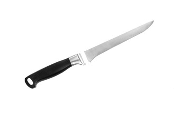 Broken chopping kitchen knife isolated on white background.