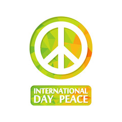 International Peace Day, poster with peace symbol