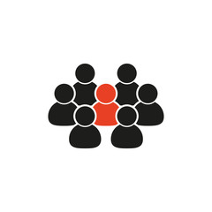 group of people icon in flat style