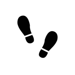 footprints of shoes black vector icon, flat