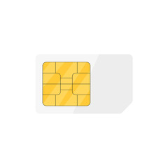 color icon sim card in flat style