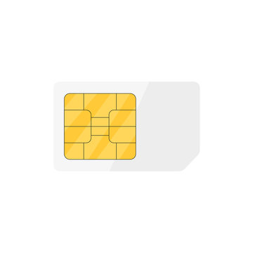 color icon sim card in flat style