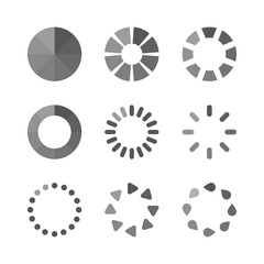 network loading set icons on white background