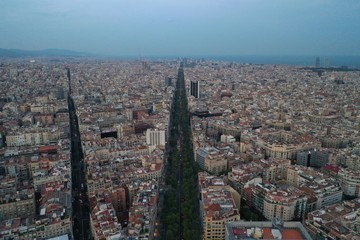 Naklejka premium Barcelone, Avenue Diagonal, Place Francesc Macia