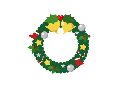 クリスマスリースのイラスト02