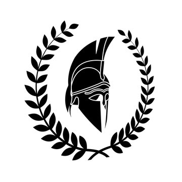old shabby symbol of  Spartan warrior