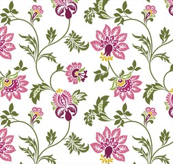 Colorful wedding card design, paisley floral pattern , India