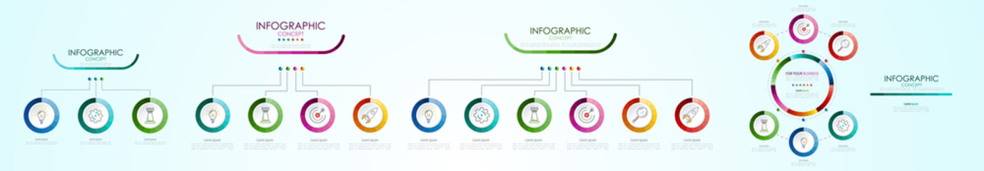 Set of Info graphic backgrounds. Business concept.