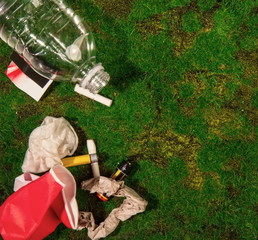 trash on the grass