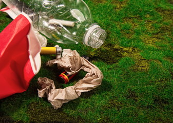 trash on the grass