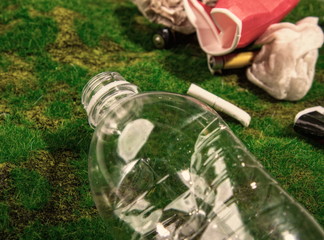 trash on the grass