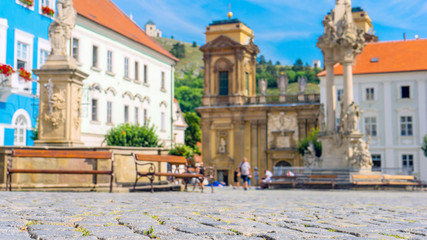 Mikulov town old square buildings view