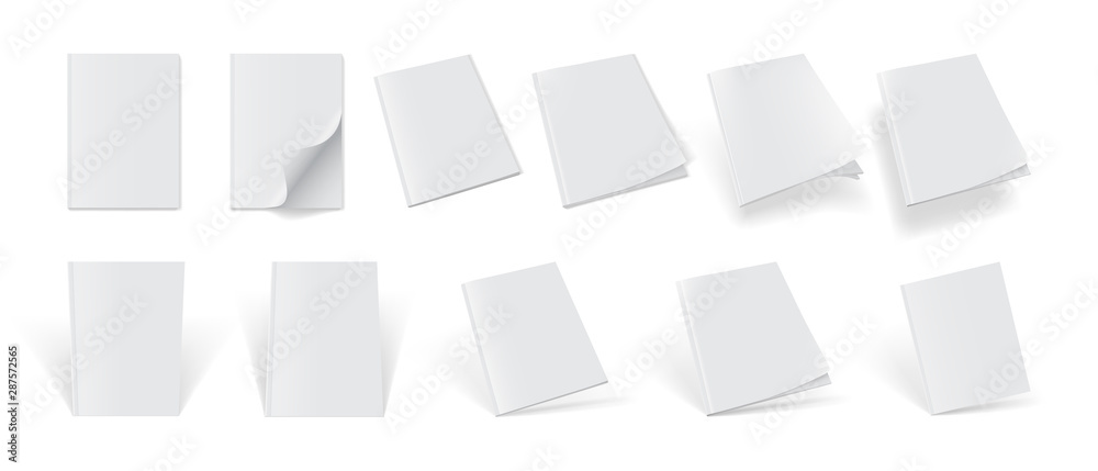 Canvas Prints set of magazine covers from different sides on a white background  mock up