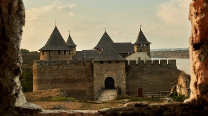 Fototapeta premium Medieval fortress in the Khotyn town Ukraine