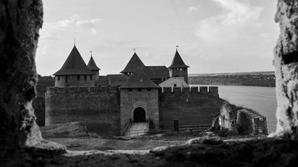 Naklejka premium Medieval fortress in the Khotyn town Ukraine