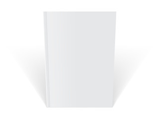 Naklejka premium white magazine standing on white background mock up