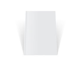 mock up white magazine standing on white background 