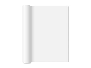 open blank magazine isolated on white background