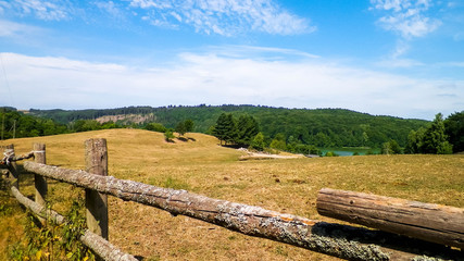 Fototapeta na wymiar Landscape of ranch in Wiezyca region, Kashubia, Poland.
