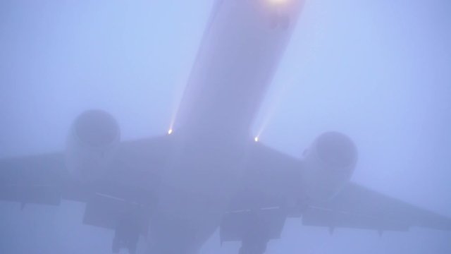 Airplane visible in last moment while landing