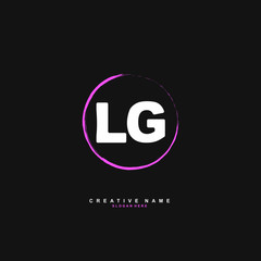 L G LG Initial logo template vector. Letter logo concept with background template.
